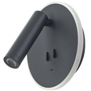 LA ROCHELLE LED АПЛИК С USB C ЧЕРЕН 11W 3000k+4000к