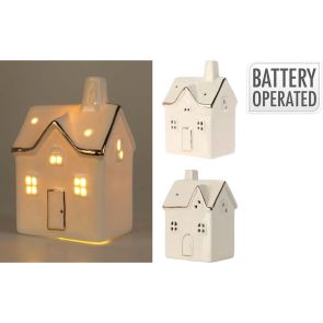 LED КОЛЕДНА СТАТУЕТКА КЪЩИЧКА 6.8СМ