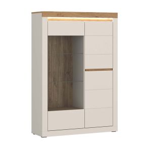 НИСКА ВИТРИНА НЕКСТ 104,2/39,6/204,7 СМ В ДЕКОР КАШМИР И ДЪБ