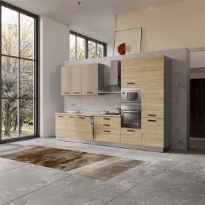 СИВА БЛОК КУХНЯ ВАНИА 360/60/240 h С ВКЛЮЧЕН ПЛОТ, ВОДОБРАН, МИВКА И ЕЛЕКТРОУРЕДИ CANDY