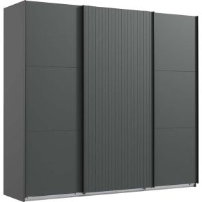  ГАРДЕРОБ АНДОРА С ПЛЪЗГАЩИ ВРАТИ 250/65/216h В ЦВЯТ ГРАФИТ