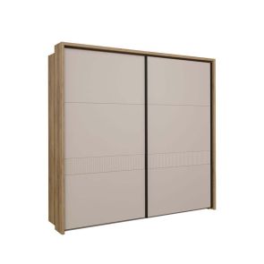 ГАРДЕРОБ С ПЛЪЗГАЩИ ВРАТИ СЕРАВЕЛ 231.1/63.8/215.9 СМ  В ПЯСЪК И  ДЪБ МАУВЕЛА