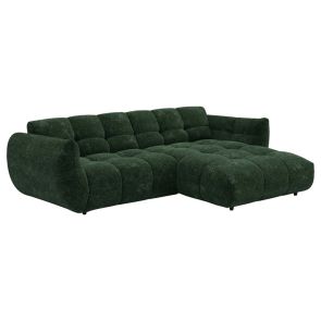 ТЪМНОЗЕЛЕНА ХОЛНА ГАРНИТУРА ПАНДА С ЛЯВ ПОДЛАКЪТНИК И ДЯСНА ЛЕЖАНКА 280/178/81 СМ