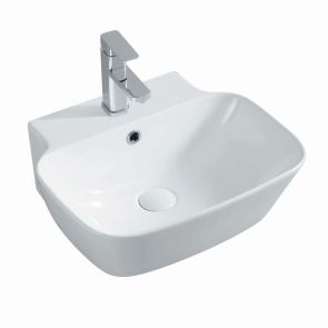 БЯЛ ПОРЦЕЛАНОВ УМИВАЛНИК ПРИМА ЗА СТЕНЕН МОНТАЖ 48/41/17 СМ