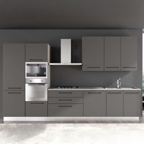 БЛОК КУХНЯ ЛЕЙН 360/60/240 СМ С ВКЛЮЧЕНИ 6БР ЕЛ.УРЕДИ   В СИВ ОНИКС