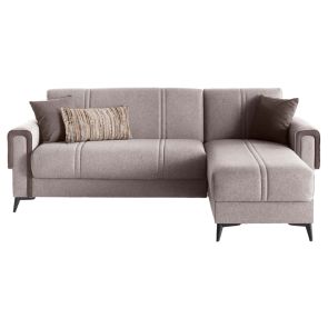 БЕЖОВО/КАФЯВА ХОЛНА ГАРНИТУРА МАРБЕЛА 238/158/88CМ С ФУНКЦИЯ СЪН 195/111СМ