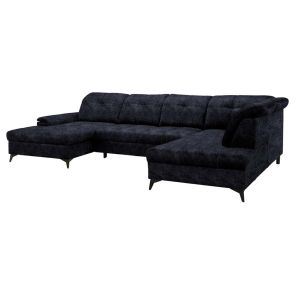 П-ОБРАЗНА ХОЛНА ГАРНИТУРА СИЕРА В ЦВЯТ АНТРАЦИТ 230/364/181/90-106 СМ С ФУНКЦИЯ СЪН 140/285 СМ