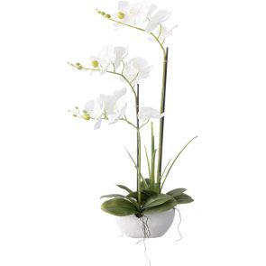 ДЕКОРАТИВНО ЦВЕТЕ В КАШПА БЯЛА ОРХИДЕЯ 30/25/57 CM