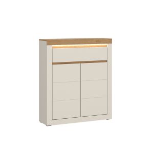 ШКАФ ЗА ОБУВКИ НЕКСТ С 2 ВРАТИ ЕДНО ЧЕКМЕДЖЕ И LED ОСВЕТЛЕНИЕ 94.2/34.6/113.5 СМ В КАШМИРЕН ЦВЯТ И ДЪБ