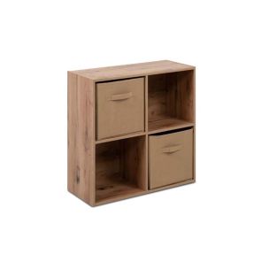 ЕТАЖЕРКА С ВКЛЮЧЕНИ 2 БР. КУТИИ АРВИКА 60/28/60 СМ В ДЪБ И БЕЖOВ