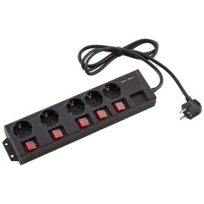 РАЗКЛОНИТЕЛ С 5 ГНЕЗДА С ШАЛТЕР И 2X USB
