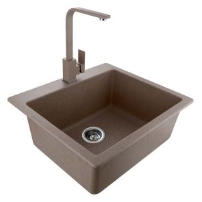 ПАКЕТНО ПРЕДЛОЖЕНИЕ МИВКА + СМЕСИТЕЛ  СЕРИЯ АХИНОРА  цвят: ПЯСЪЧЕН ~ ICGSF 8251 SAND