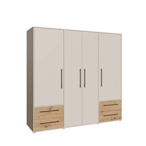 ЧЕТИРИКРИЛ ГАРДЕРОБ МОКАРИС 205.9/58.8/200.1 СМ В ПЯСЪК И ДЪБ АРТИСАН