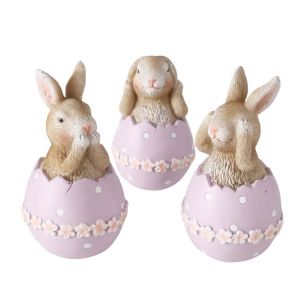 ВЕЛИКДЕНСКА ДЕКОРАТИВНА ФИГУРА ЗАЕК В ЯЙЦЕ  7/6.5/12СМ