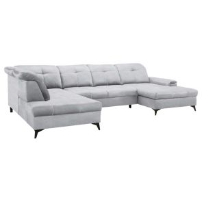 СВЕТЛОСИВА П-ОБРАЗНА ХОЛНА ГАРНИТУРА СИЕРА 181/364/230/90-106 СМ С ФУНКЦИЯ СЪН 140/285 СМ