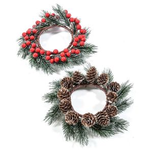 КОЛЕДНА ПОСТАВКА ЗА СВЕЩ С ВЕНЕЦ