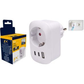 АДАПТЕР С USB 2C+A ДЕТСКА ЗАЩИТА