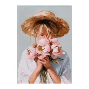 КАРТИНА С РЪЧНО РИСУВАНИ ЕЛЕМЕНТИ 70/100 СМ