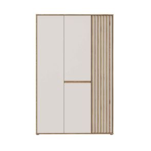 ТРИКРИЛЕН ГАРДЕРОБ ЕЛИСТЪН 128,7/54/200,1 СМ В ДЪБ МАУВЕЛА И ПЯСЪК