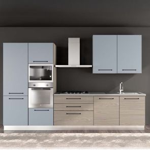 СИНЯ БЛОК КУХНЯ ЛЕЙН 330/60/240 СМ С ВКЛЮЧЕНИ 6БР ЕЛ. УРЕДИ