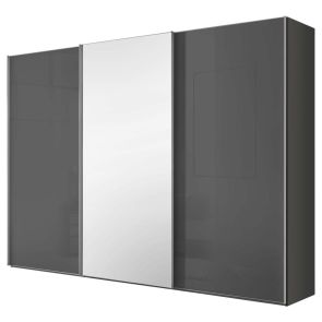 ТРИКРИЛ ГАРДЕРОБ ЛУМОС С ПЛЪЗГАЩИ ВРАТИ 249/68/222 СМ СЪС СРЕДНА ОГЛЕДАЛНА ВРАТА