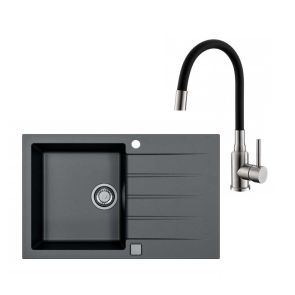 ПАКЕТНО ПРЕДЛОЖЕНИЕ КАДИТ 20 ВКЛ. ГРАНИТНА МИВКА КАДИТ 20 С ДВЕ РАЗПРОБИВКИ + СМЕСИТЕЛ С ГЪВКАВ ЧУЧУР ФЛЕКСА