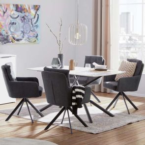 БЯЛА ТРАПЕЗНА МАСА МЕЙЛЪНД 160/90/75 СМ