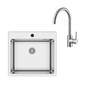 ПАКЕТНО ПРЕДЛОЖЕНИЕ EVO 383 ЦВЯТ ИНОКС ВКЛ. МИВКА ОТ НЕРЪЖДАЕМА СТОМАНА EVO 383 + ИНОКСОВ СМЕСИТЕЛ ЕЛЗА