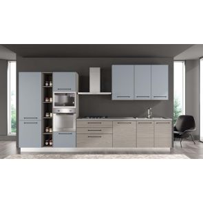 СИНЯ БЛОК КУХНЯ ЛЕЙН 390/60/240 СМ С ВКЛЮЧЕНИ 6БР ЕЛ. УРЕДИ