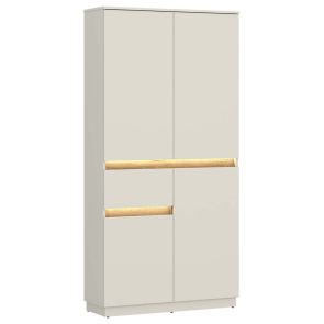 ВИСОК ШКАФ САМУ С ВКЛЮЧЕНО LED ОСВЕТЛЕНИЕ 90.2/35/186 СМ В КАШМИР И ДЪБ