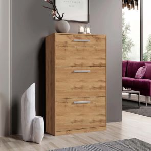 ШКАФ ЗА ОБУВКИ ЛЕОН 3 - 64/19/119.6 СМ В ТЕКСТУРА ДЪБ ВОТАН