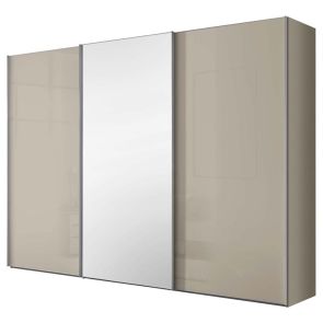 ТРИКРИЛ ГАРДЕРОБ ЛУМОС С ПЛЪЗГАЩИ ВРАТИ 249/68/222 СМ СЪС СРЕДНА ОГЛЕДАЛНА ВРАТА