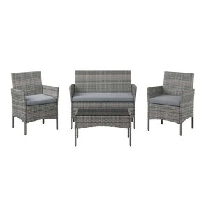 СИВ ГРАДИНСКИ СЕТ МАСА, ДИВАН И 2 ФОТЬОЙЛА КУСКО