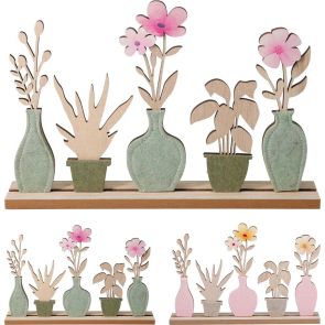 ВЕЛИКДЕНСКА ДЕКОРАЦИЯ ЦВЕТЯ НА ДЪРВЕНА ОСНОВА