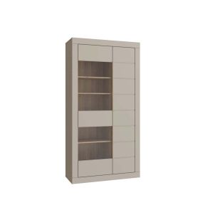 ВИСОКА ВИТРИНА ЛЕФКАДА 101/41,4/196 СМ В ДЪБ МАУВЕЛА И ТАУПЕ