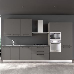 БЛОК КУХНЯ ЛЕЙН 360/60/240 СМ С ВКЛЮЧЕНИ 6БР ЕЛ.УРЕДИ В СИВ ОНИКС