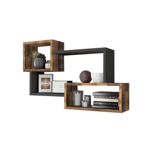 ЕТАЖЕРКА АСТРАЛ 87/18/54 CM В АНТРАЦИТ И ВИНТИДЖ СТАЙЛ