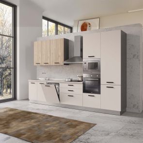 БЛОК КУХНЯ ВАНИА 360/60/240 h С ВКЛЮЧЕН ПЛОТ, ВОДОБРАН, МИВКА И ЕЛЕКТРОУРЕДИ CANDY В КАШМИР И ОРЕХ