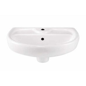 БЯЛ ПОРЦЕЛАНОВ УМИВАЛНИК ЗА СТЕНЕН МОНТАЖ 42/32/16 СМ