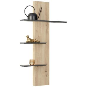 ЕТАЖЕРКА ДЖЕЙК С ОПЦИЯ LED 76/18.6/127.5 СМ В АНТРАЦИТ И ДЪБ АРТИСАН