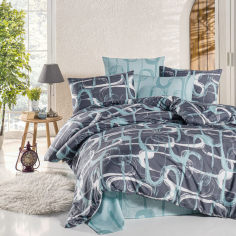 TROY BLUE ДВОЕН СПАЛЕН КОМПЛЕКТ С 2 ПЛИКА