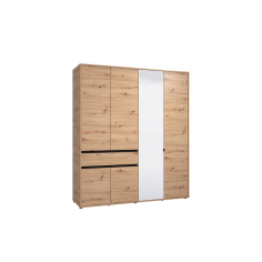 ЧЕТИРИКРИЛЕН ГАРДЕРОБ КОРБЕТ С 1 ЧЕКМЕДЖЕ 182.5/54.5/210.5 СМ В ДЪБ АРТИСАН