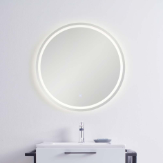 БЕТИ БЯЛО ОГЛЕДАЛО ЗА СТЕНА С LED ОСВЕТЛЕНИЕ 75/75 СМ