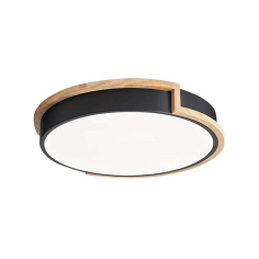 FINESS MAT BLACK+WOODEN LED ТАВАННА ЛАМПА 35W Ф40 СМ