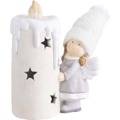 LED КОЛЕДНА ДЕКОРАЦИЯ АНГЕЛ И СВЕЩ 25/13/30.5 CM