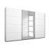 МАЯМИ 3-КРИЛ ГАРДЕРОБ С ПЛЪЗГАЩИ СЕ ВРАТИ И ОГЛЕДАЛО ВКЛ. ВЪТР. РАЗПР. 271/62/229h БЯЛ
