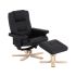 ЧЕРНО РЕЛАКС КРЕСЛО СТАР 79/96/73 СМ С ТАБУРЕТКА, ФУНКЦИЯ РЕЛАКС, МАСИВ, ЕКО КОЖА