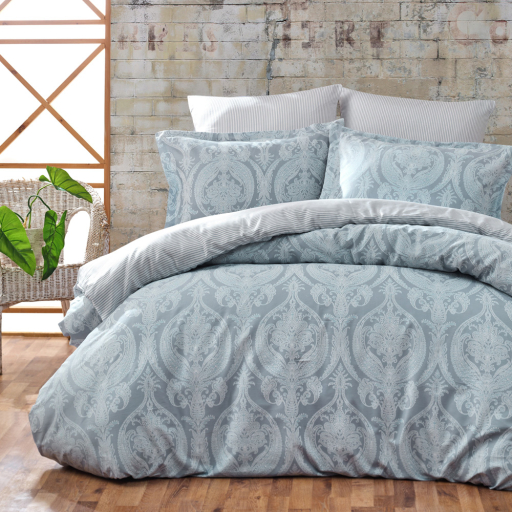 JACQUARD MINT ДВОЕН СПАЛЕН КОМПЛЕКТ С 2 ПЛИКА ПАМУЧЕН САТЕН