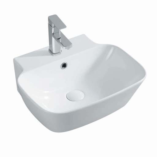 БЯЛ ПОРЦЕЛАНОВ УМИВАЛНИК ПРИМА ЗА СТЕНЕН МОНТАЖ 48/41/17 СМ