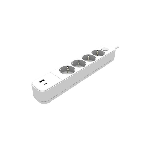РАЗКЛОНИТЕЛ С 4 ГНЕЗДА И USB С ШАЛТЕР 1.5М КАБЕЛ